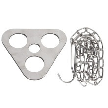 Stainless Steel Camping Tripod Pot Hanger, 10.5x9.7cm, 1.2m Chain