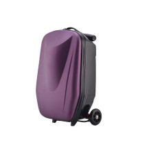Kids Scooter Luggage 2in1 Foldable Ride On Suitcase for Kids Travel Carry On Purple