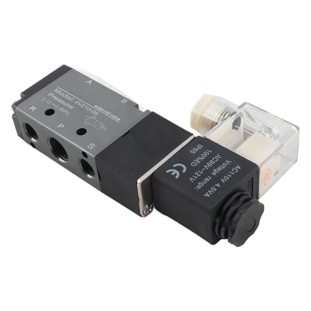 5-Way Pneumatic Solenoid Valve 2 Position G1/4In Aluminum Ip65 9341390597444