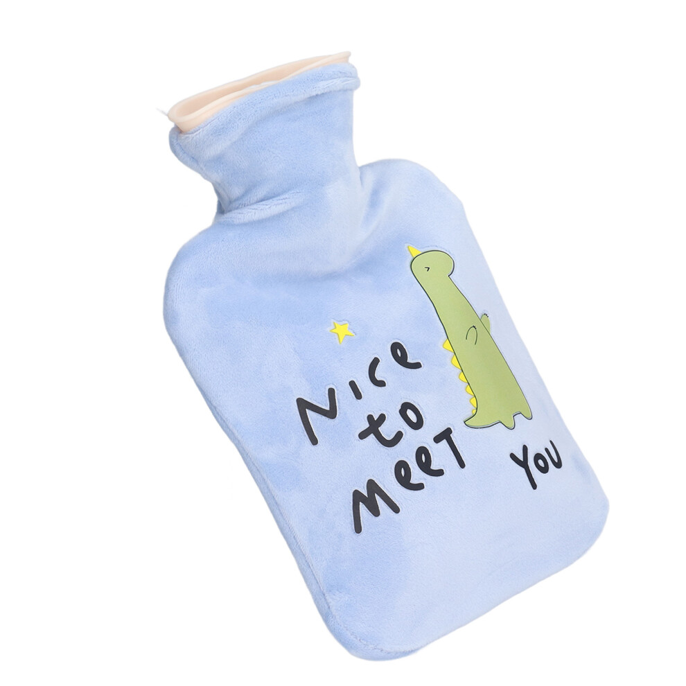 Blue 1000Ml Hot Water Bottle Pvc Leakproof 16X25cm Winter Warmer