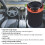 3W Luminous Car Ashtray with LED Light Lid, Fireproof, Orange 6