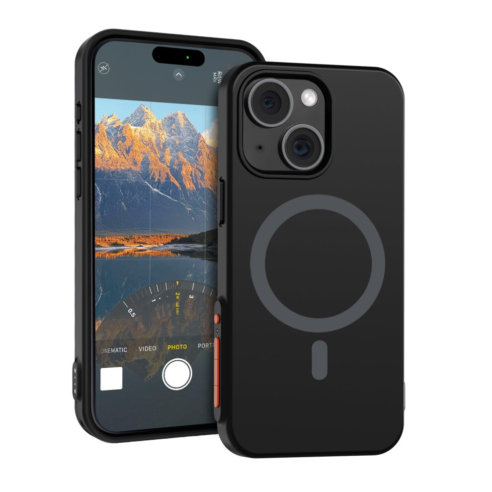 Case With Bluetooth Camera Control, 10Ft Drop Protection, Non‑Slip Matte Grip, For Magsafe Iphone 15 Black 9073542708940
