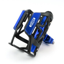 Motorcycle Cup Holder for Yamaha XSR155, 360 Rotatable Aluminum Alloy Bottle Cage, Blue Universal Mount