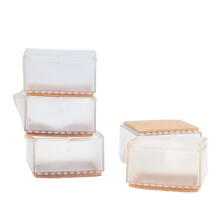 Set of 8 Transparent Silicone Foot Pads for Chairs & Tables Square Cover