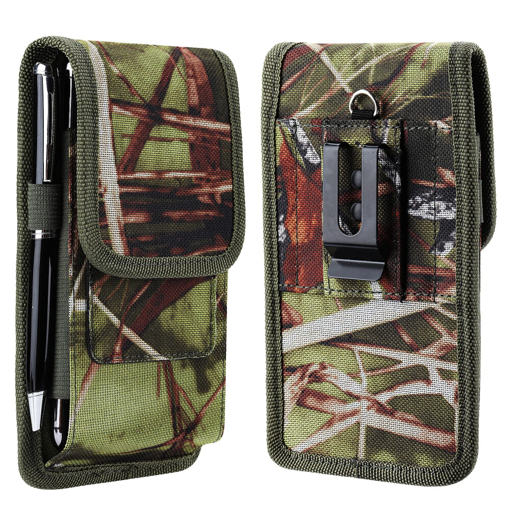 Camouflage Vegan Leather Wallet Holster Case With Belt Clip And Card Slots For Boost Celero 5G 2024 9073542709015