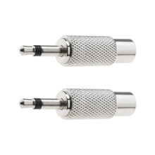 2PCS 3.5mm Mono to RCA Adapter NickelPlated Male to Female Audio Connector for Amplifier or Home Theater