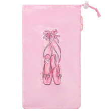 Pointe Shoe Bag Pink Drawstring Ballet Slippers Organizer with Shoe Protection for Women Girls