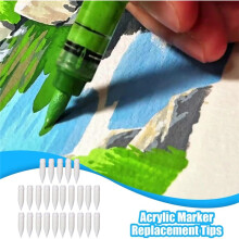 Paint Replacement Tips-Durable Acrylic Pen Heads Wear Resistant Refill Accessories for Drawing, Hand Lettering