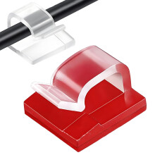 60pcs Clear Adhesive Cable Clips for Wall Desk and Car, NoDrill Wire Cord Organizer for Home Office