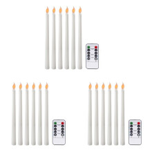 18 StüCke Flammenlose Kegelkerzen Flackernd mit 10 Tasten Fern Schaltuhr, Batteriebetriebene LED Kerzenkerzen Fensterkerzen