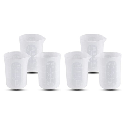250 Ml Silicone Measuring Cups for Resin Making Non-Stick Mixing Soft Scale Cups Small Capacity Tools 6 PCS