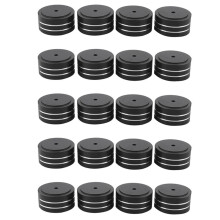 20Pcs 40X20mm Aluminum HIFI AMP Speaker Isolation Stand Turntable DAC Feet Pad (Black)