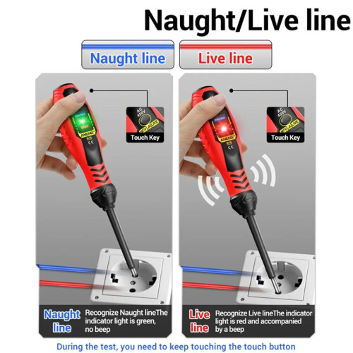 ANENG B18 Multifunctional Professional Electrician ColorLight Voltage Display Wire Breakpoint Detection  Screwdriver Tool,C