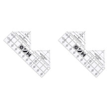 2X 90 Graden Dubbele Strook Quiltliniaal, 10 Inch Acryl Quiltdriehoeklinialen, Antislip Quiltlinialen en Sjablonen