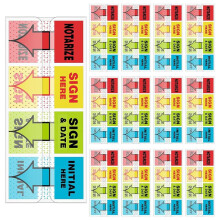 500 Stuks Stickers Om Hier Te Ondertekenen Notariële Initialen Hier Ondertekenen en Datumtabbladen Stickers Vlaggen voor Kantoor School Studenten