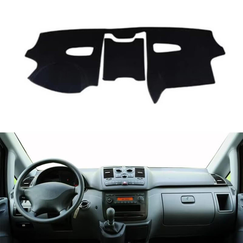 Car Dashboard Cover For Benz Vito W639 2010Â2015, AntiâSlip Flannel Dash Mat Sun Shade, HeatâResistant Fit Black 9330225995692