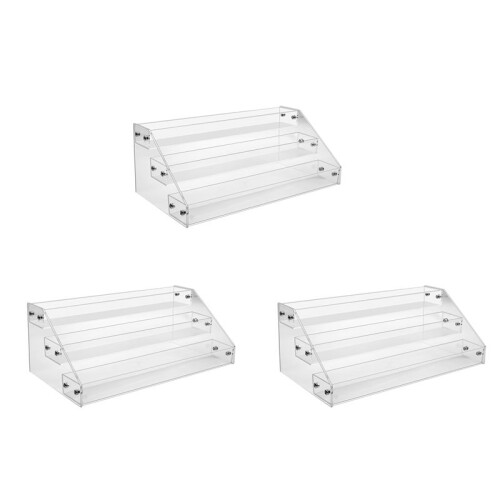 3X 3 Tier Clear Acrylic CD Holder Cascading CD Storage Rack