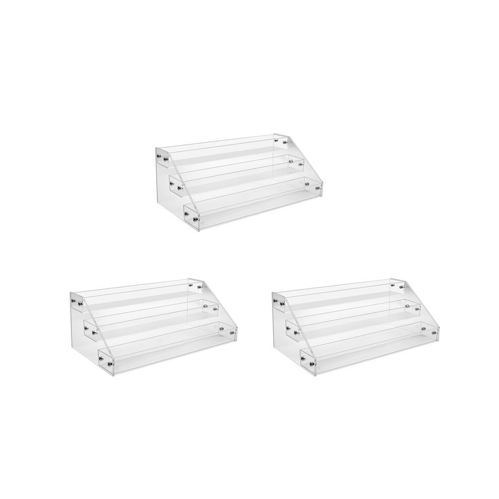 3X 3 Tier Clear Acrylic Cd Holder Cascading Cd Storage Rack 4713329125618