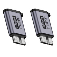 2X Micro-B Male to Type C Female Adapter Type-C USB3.0 Micro-B Connector for External Hard Drive Disk HDD Cable Adapter