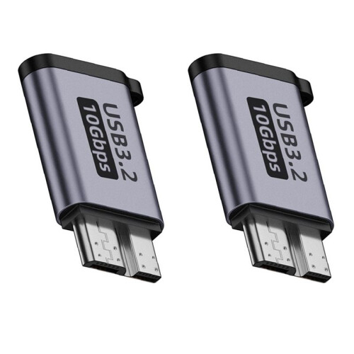 2X Micro-B Male to Type C Female Adapter Type-C USB3.0 Micro-B Connector for External Hard Drive Disk HDD Cable Adapter