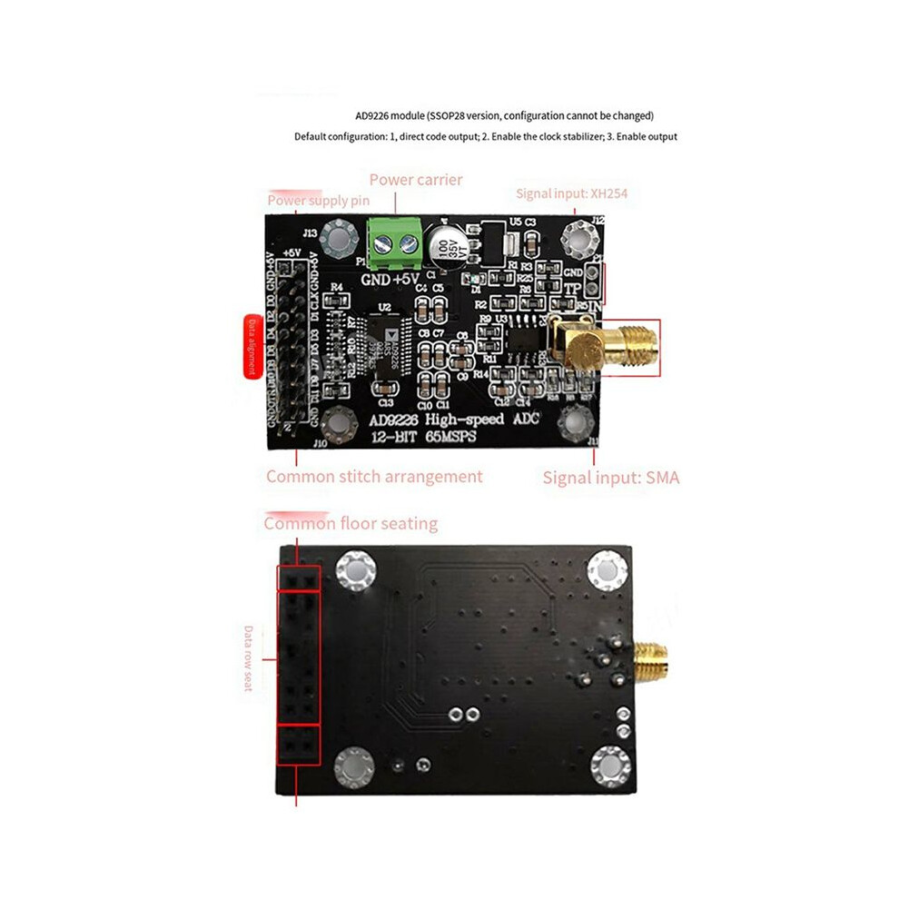 2X Ad9226 High Speed Adc Module Signal Acquisition Analog To Digital Conversion Pcb 65M Sampling Fpga Development Board 6033723354079