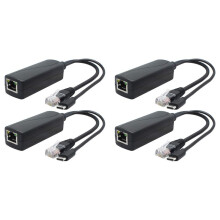 4-Pack 5V Gigabit PoE Splitter, USB Type C, 48V Naar 5V 2.4A Adaper, IEEE 802.3Af-Compatibel