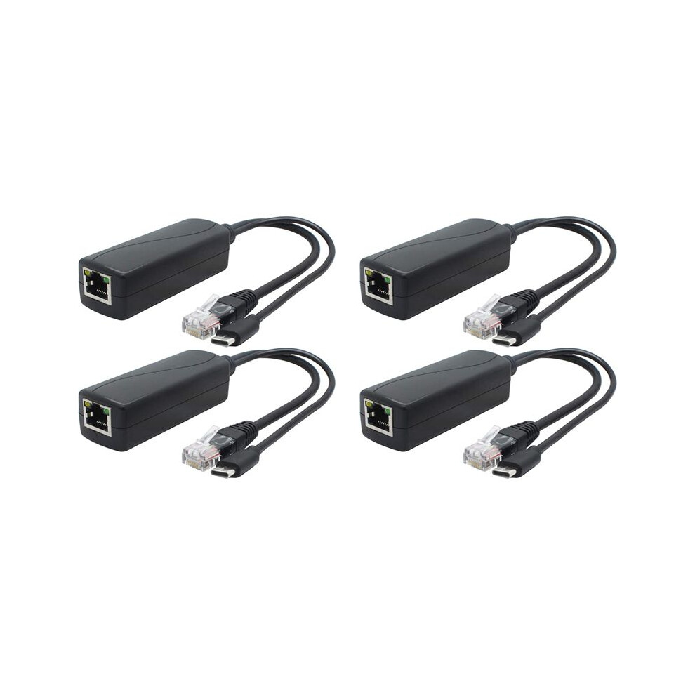 4-Pack 5V Gigabit Poe Splitter, Usb Type C, 48V To 5V 2.4A Adaper, Ieee 802.3Af Compliant 6033664577353