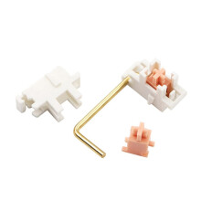 Gold Plated Plate Mounted Stabilizer for Custom Mechanical Keyboard 2U 6.25U (2+8, White )
