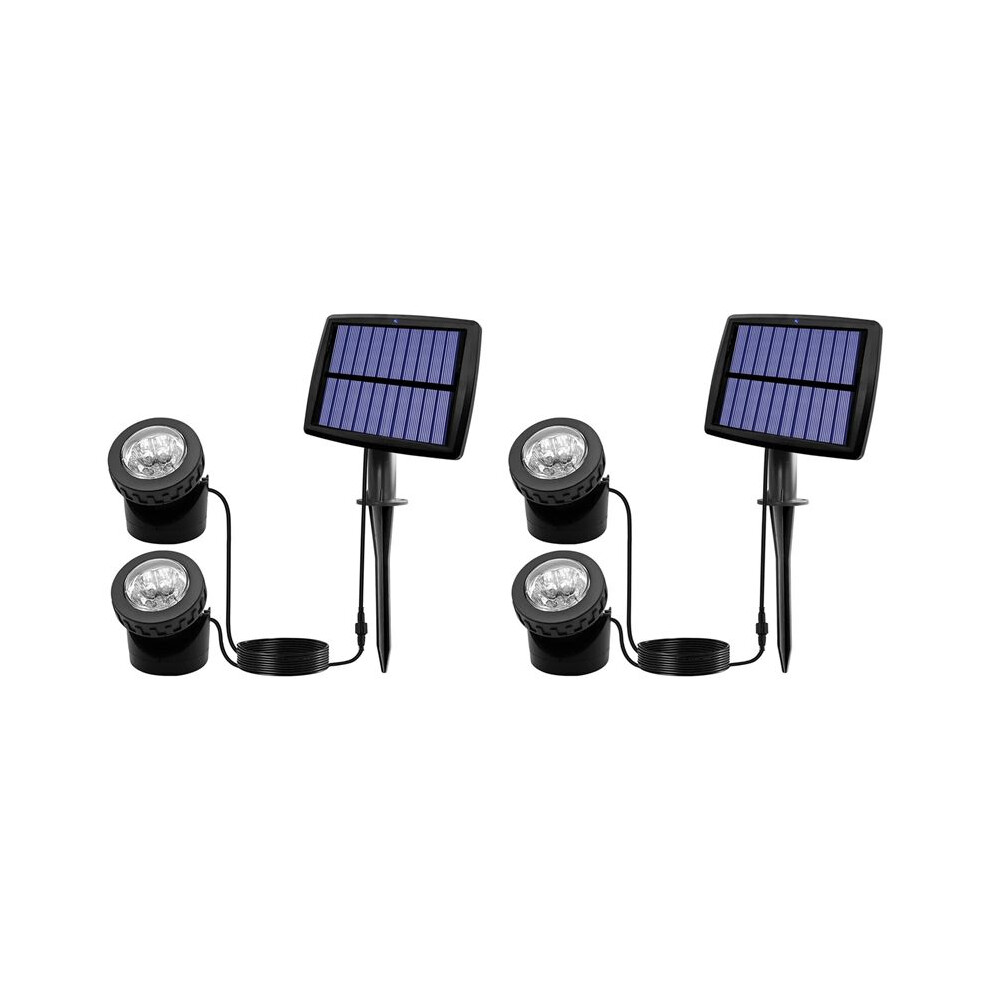 2X Solar Pond Spotlights, Led Solar Underwater Lights With Dual Waterproof Submarine Landscape Spotlight Lighting A 4712297871770