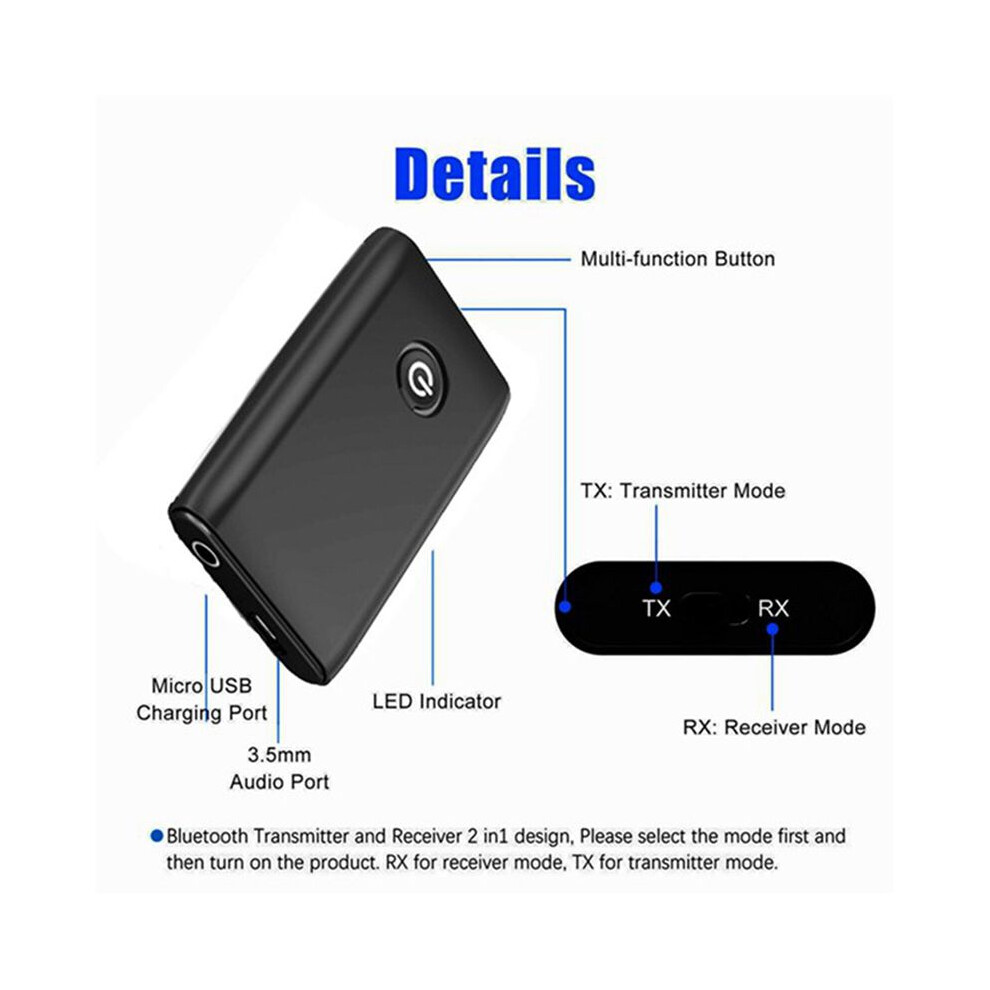 2X 5.3 Adapter For Airplane To 2 Wireless Headphones, 3.5Mm Jack In-Flight Transmitter Receiver 6034107169319