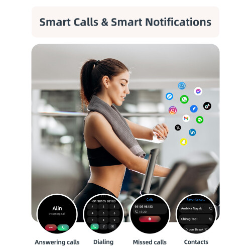 Dual Pack Bluetooth Smart Watches with Call and Message Notifications for iOS and Android 2