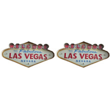 2X Metal Wall Decorations, Retro Tin Vintage Decor Signs LED Sign Wall Art Hanging Design Light Wall Sign
