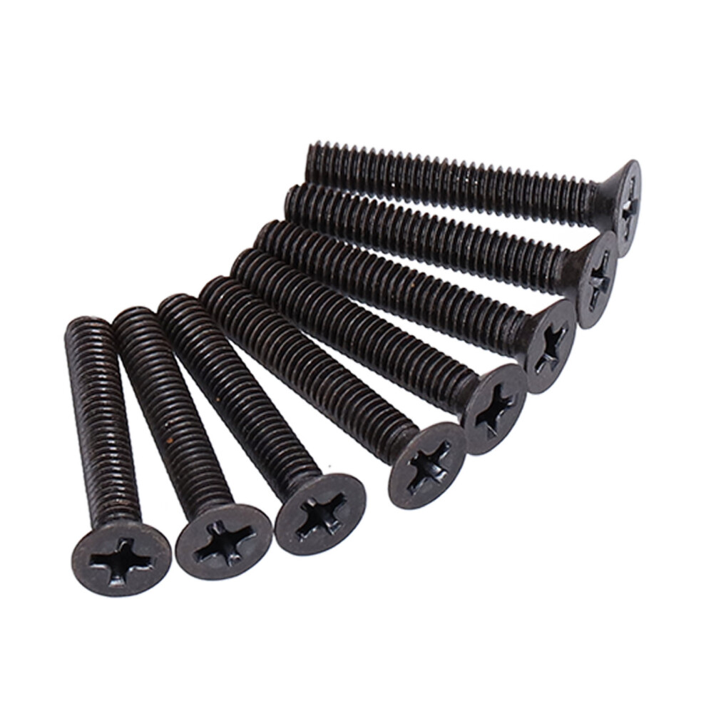 50 M4 A2-70 Countersunk Screws Flat Cross Black
