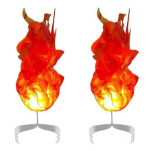 2X Halloween Grappig Speelgoed Magische Vuurbal op de Hand Home LED Decoratie Lichtgevende Vuurbal Prachtige Ornamenten Feest Rood