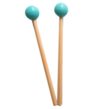 2Pcs Soft Rubber  Sticks Wood Handle Bell Mallets for Glockenspiel Xylophone Bell Music Instruments Parts Green