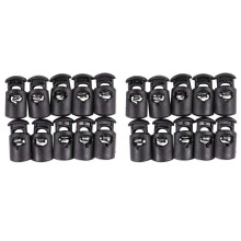 Durchmesser 8 mm Loch, Kordel Kordelstopper Schnuersenkel, Schwarz, 20 Stueck