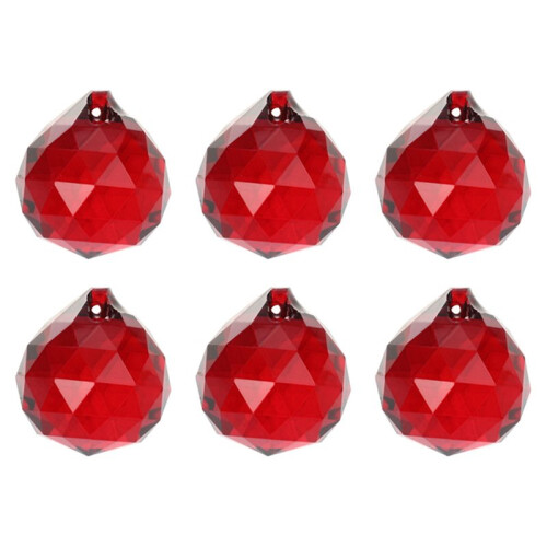 6pcs 30mm Red Crystal  Prisms