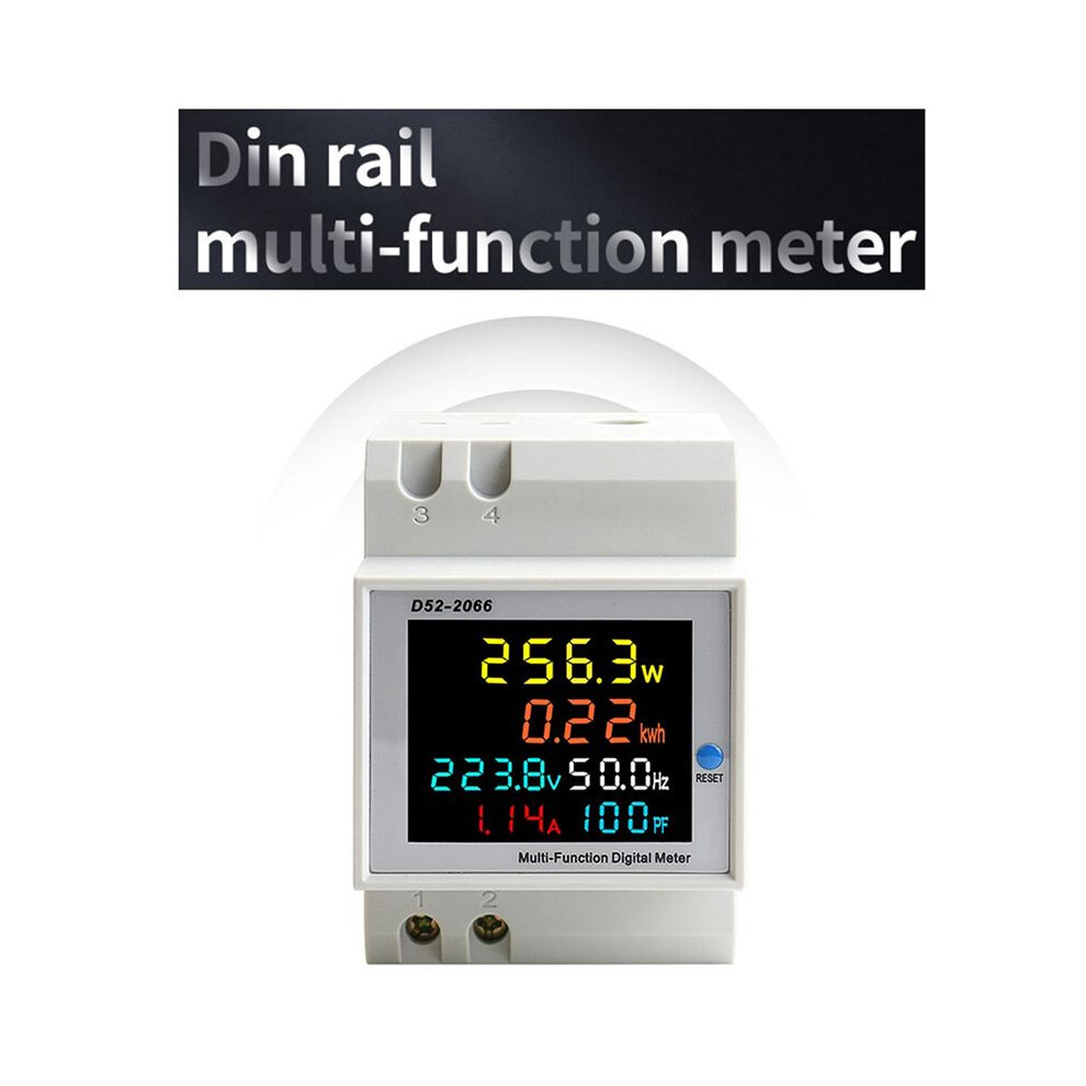 3X Din Rail Ac Monitor 6In1 250-450V 100A Voltage Current Power Factor Active Kwh Frequency Meter Volt Amp 6034124984612