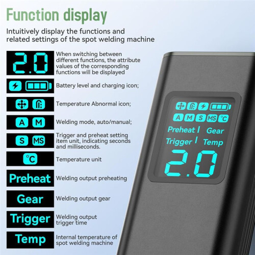 Battery Spot , Battery  99 Gear Adjustable Handheld Spot  with LCD Screen Automatic for Welding Nickel 2