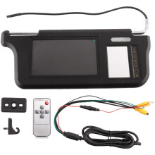 7 Zoll Schwarzes Auto,Rechte Sonnenblende,RüCkspiegel,Bildschirm,LCD-Monitor,2-Kanal-Video