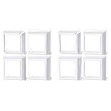 4x4Inch Vinyl Post Skirt-White Post Base Cover Trim for Wood and Vinyl Posts,Deck and Porch Column,Stair Rails-Set of 8