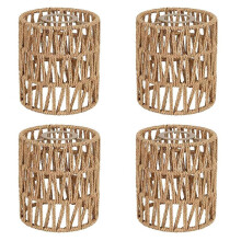 4X Boho Shades Replacement 5.9In Height Pendant Sconce Shade Ceiling Fan Light Covers Cylinder Woven Lampshade
