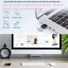 2X Type C Mouse Jiggler Undetectable Mouse Mover USB C Mouse Shaker Simulated Mouse Movement Black