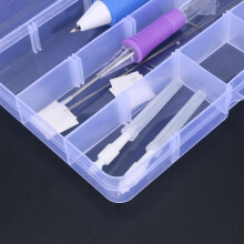 Borduursteekponsnaaldset Borduurpen met Plastic Doos voor Borduurinrijgers DIY Naaien, 3 Maten