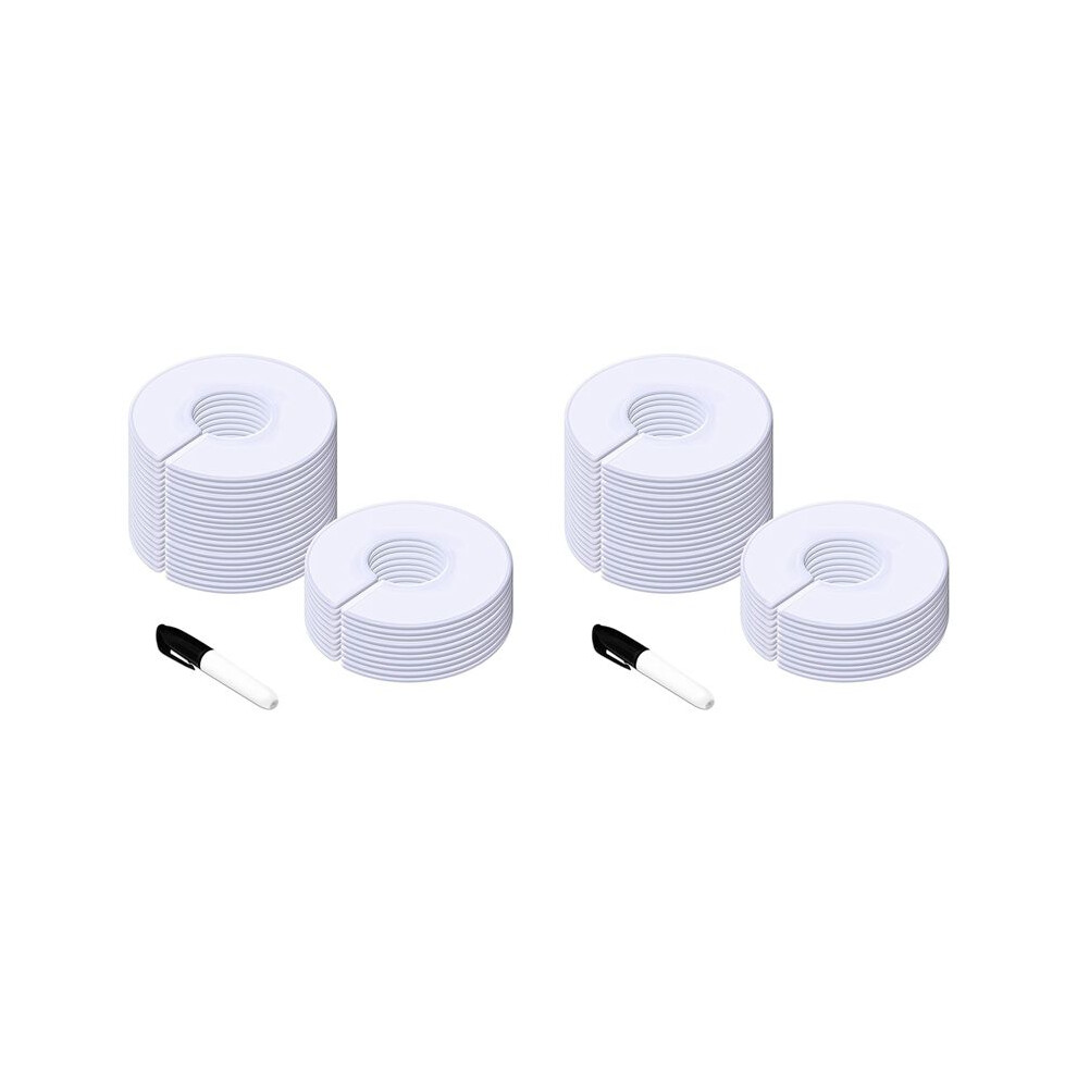 60 Pack White Round Clothing Size Closet Rack Dividers Hangers With 1Marker (Outer 3.5Inch, Inner 1.38Inch In Diameter) 6033419921066