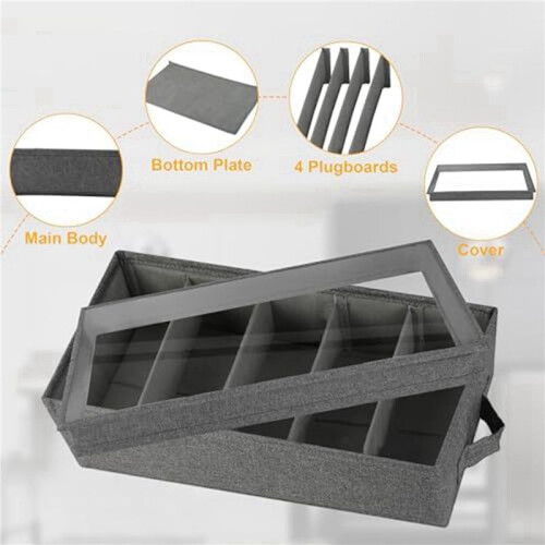2X Flatware & Utensil Storage - Durable Silverware Storage Box with Adjustable Divider, 5 Compartment Flatware Case 1