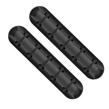 2pcs Black Adhesive Cable Organizer Clips for Desk USB and Charger Cord Management Holders