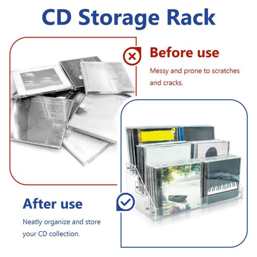 3X 3 Tier Clear Acrylic CD Holder Cascading CD Storage Rack 2