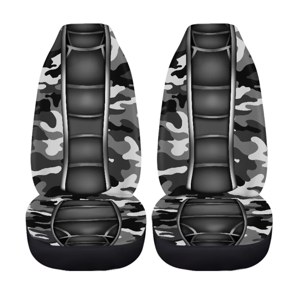 Hunting Camouflage Car Seat Covers 2 Pack, ScratchâResistant Full Protection Universal Fit For Trucks Suvs Gray 9771547568346
