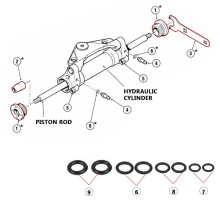 5X Automobile Front Hydraulic Steering Seal Rebuild Kit , HS5157, with Wrench
